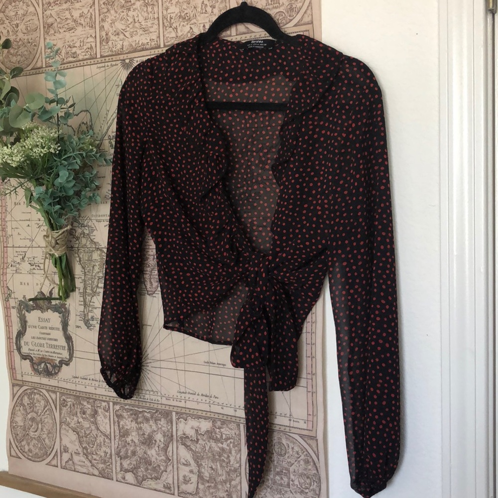 black and red blouse